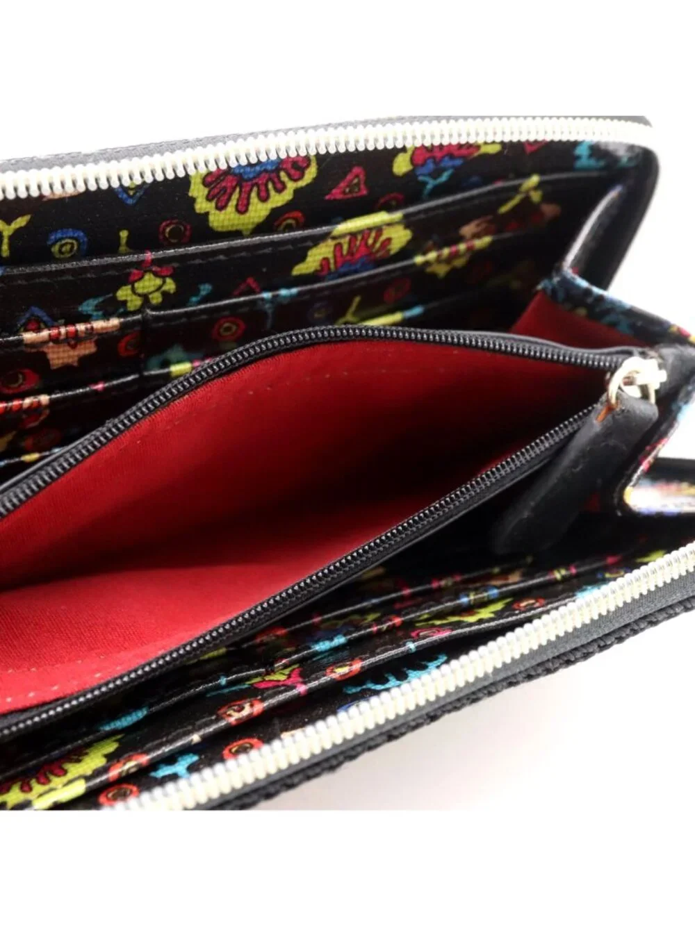 Sakroots Zip-around Clutch Wallet Embroidered Elephant Boho Multicolor Print